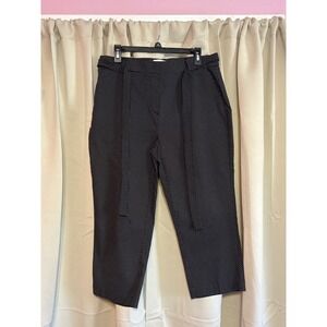 Jules & Leopold Women XL Black Polka Dot Cropped Tie Waist Pants Straight Leg